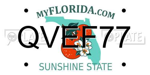 QVEF77 Florida License Plate