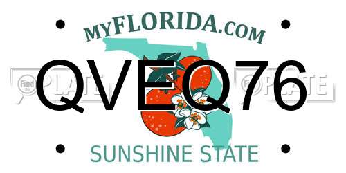 QVEQ76 Florida License Plate