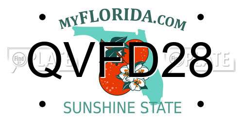 QVFD28 Florida License Plate