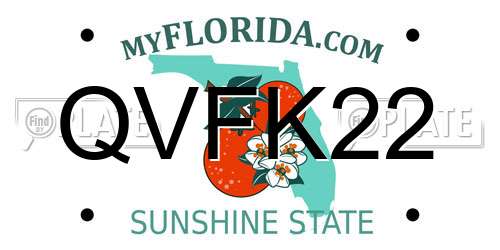 QVFK22 Florida License Plate