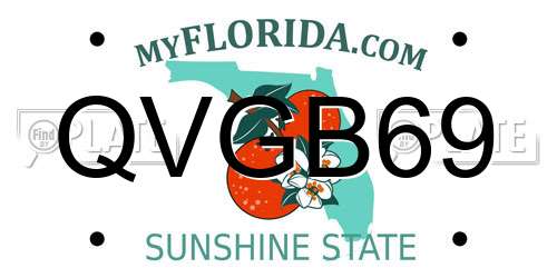 QVGB69 Florida License Plate