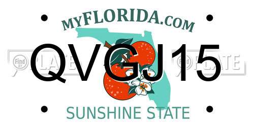 QVGJ15 Florida License Plate