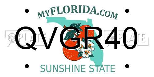 QVGR40 Florida License Plate