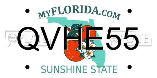 QVHE55 Florida License Plate