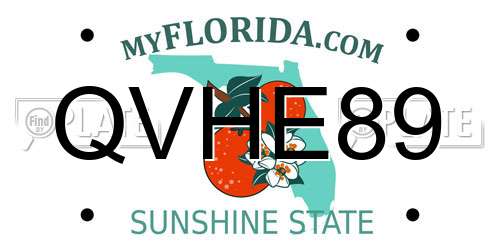 QVHE89 Florida License Plate