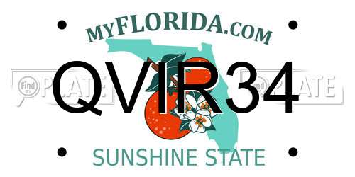 QVIR34 Florida License Plate