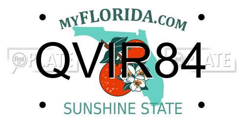 QVIR84 Florida License Plate