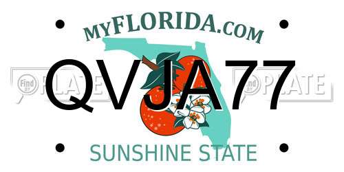 QVJA77 Florida License Plate