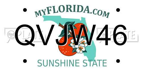 QVJW46 Florida License Plate