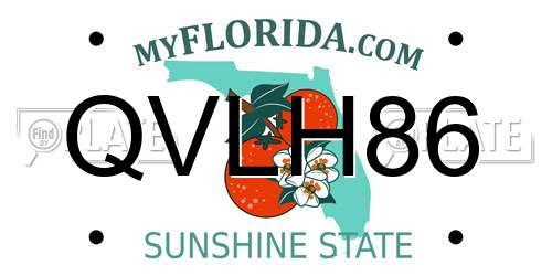 QVLH86 Florida License Plate