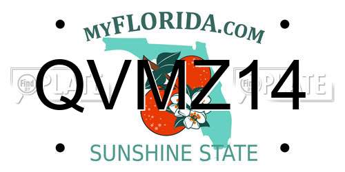 QVMZ14 Florida License Plate