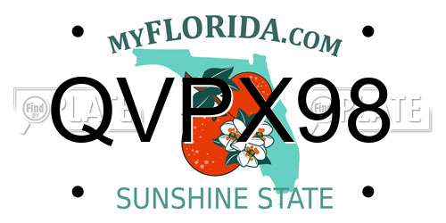 QVPX98 Florida License Plate