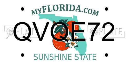 QVQE72 Florida License Plate