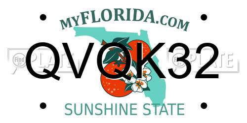QVQK32 Florida License Plate