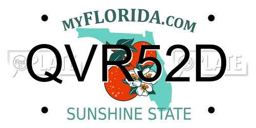 QVR52D Florida License Plate
