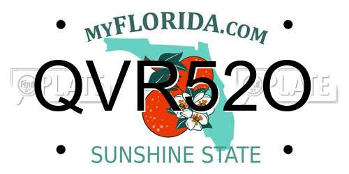 QVR52O Florida License Plate