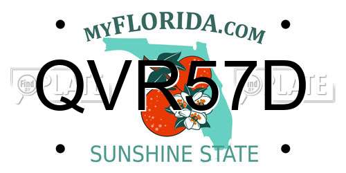 QVR57D Florida License Plate