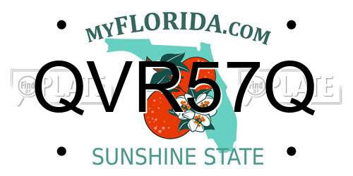 QVR57Q Florida License Plate