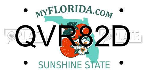QVR82D Florida License Plate
