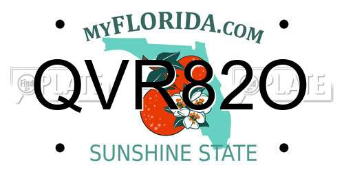 QVR82O Florida License Plate