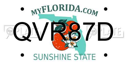 QVR87D Florida License Plate