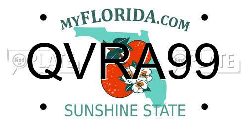 QVRA99 Florida License Plate