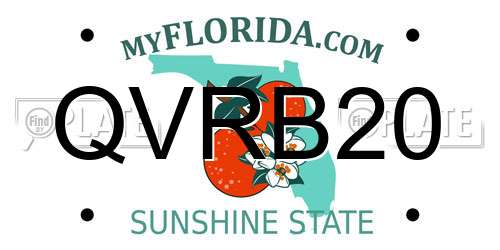 QVRB20 Florida License Plate
