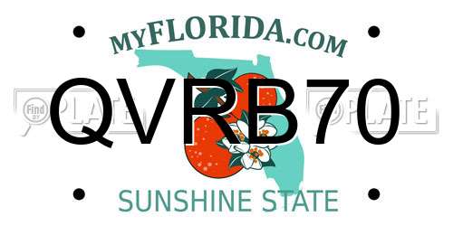 QVRB70 Florida License Plate