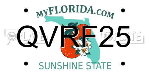 QVRF25 Florida License Plate