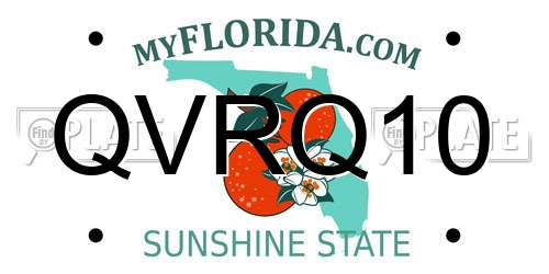 QVRQ10 Florida License Plate
