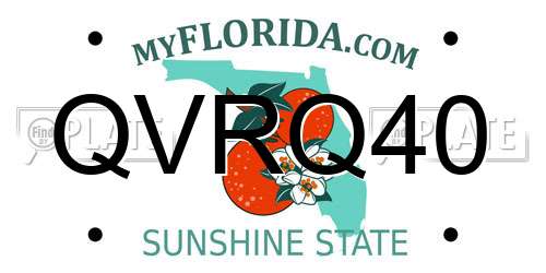 QVRQ40 Florida License Plate