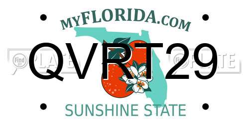 QVRT29 Florida License Plate