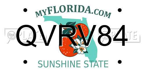 QVRV84 Florida License Plate