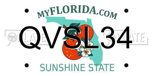 QVSL34 Florida License Plate