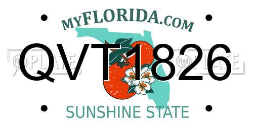 QVT1826 Florida License Plate