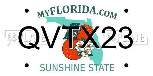 QVTX23 Florida License Plate