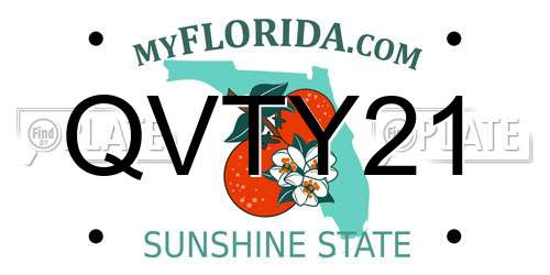 QVTY21 Florida License Plate