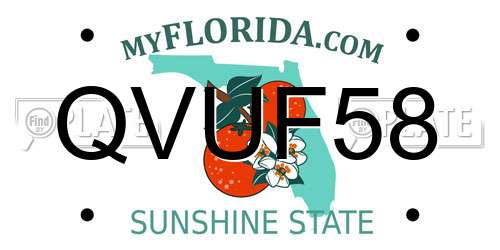 QVUF58 Florida License Plate