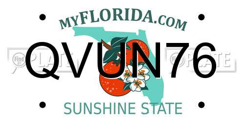 QVUN76 Florida License Plate