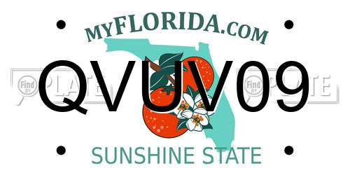 QVUV09 Florida License Plate
