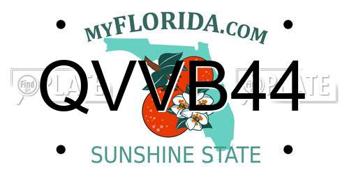 QVVB44 Florida License Plate