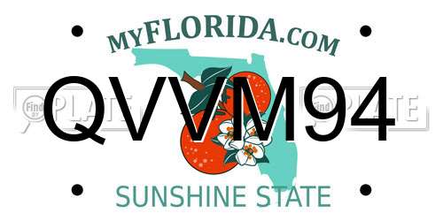 QVVM94 Florida License Plate