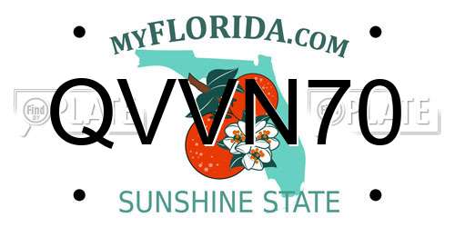 QVVN70 Florida License Plate