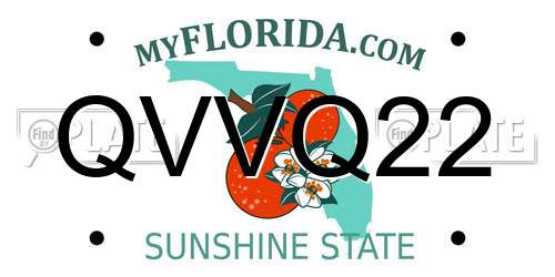 QVVQ22 Florida License Plate