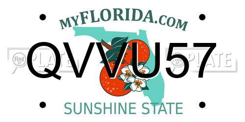 QVVU57 Florida License Plate