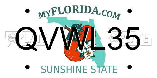 QVWL35 Florida License Plate