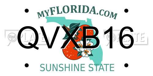 QVXB16 Florida License Plate