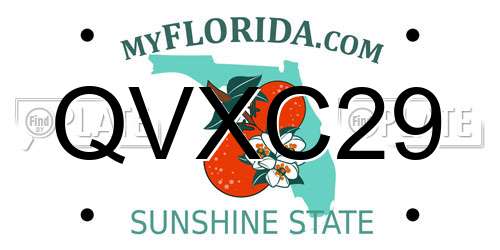 QVXC29 Florida License Plate
