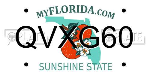QVXG60 Florida License Plate