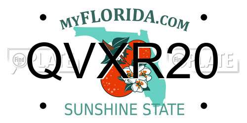 QVXR20 Florida License Plate